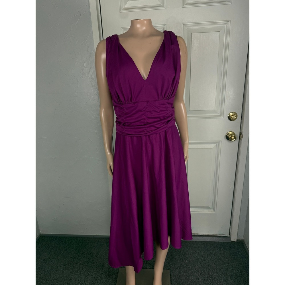 Vintage 70s Dress 42 Formal Party Evening Bridesmaid Asymmetrical Polyester Vv30